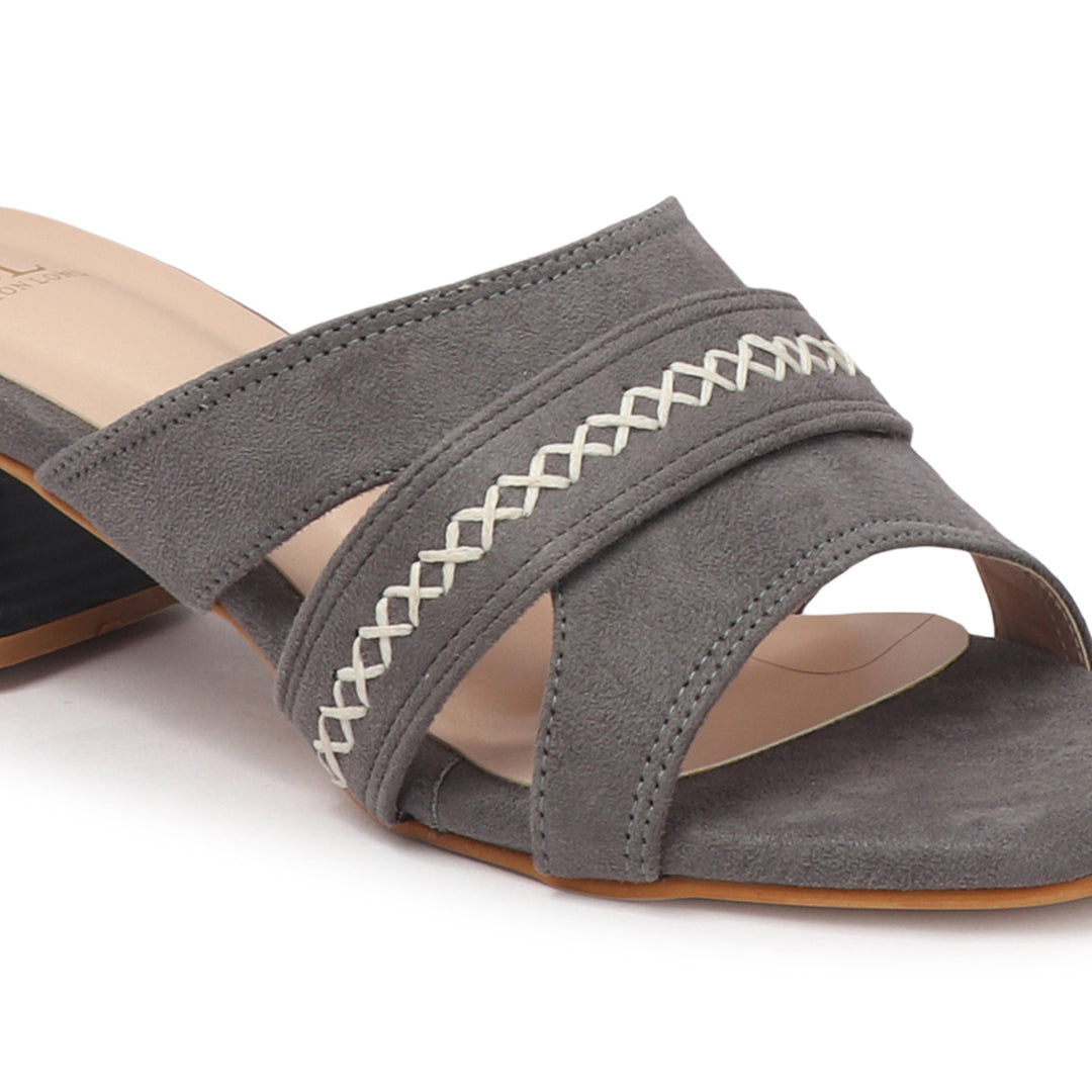 Women,s Open Back Square Toe Block Sandals Heels