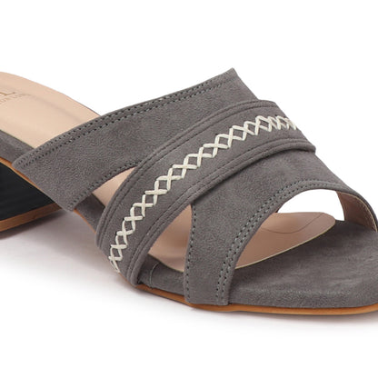 Women,s Open Back Square Toe Block Sandals Heels