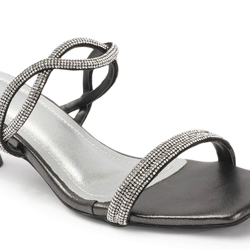 Women Embellished Party Kitten Sandals