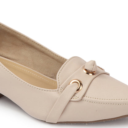 Women Solid Slip-On Block Heel Pump