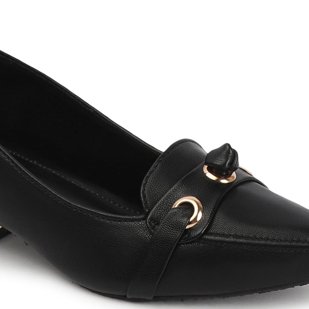 Women Solid Slip-On Block Heel Pump