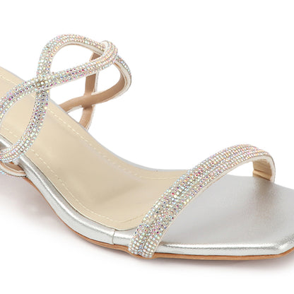 Women Embellished Party Kitten Sandals