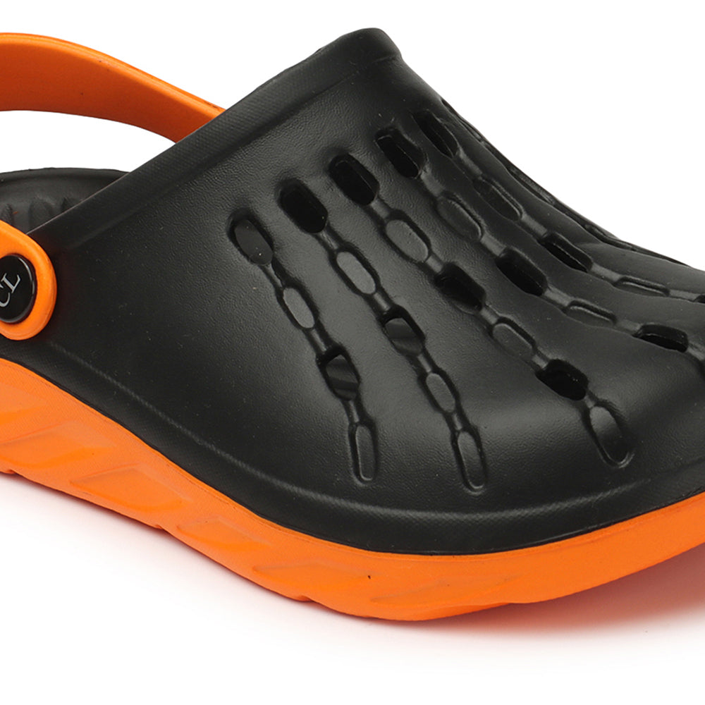 Men Two Tone Perforated Back Strap Clogs