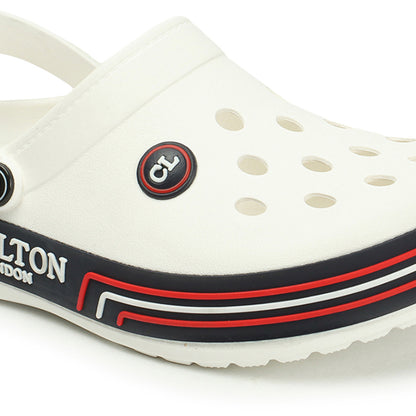 Men Sporty Striped Slip On Clogs
