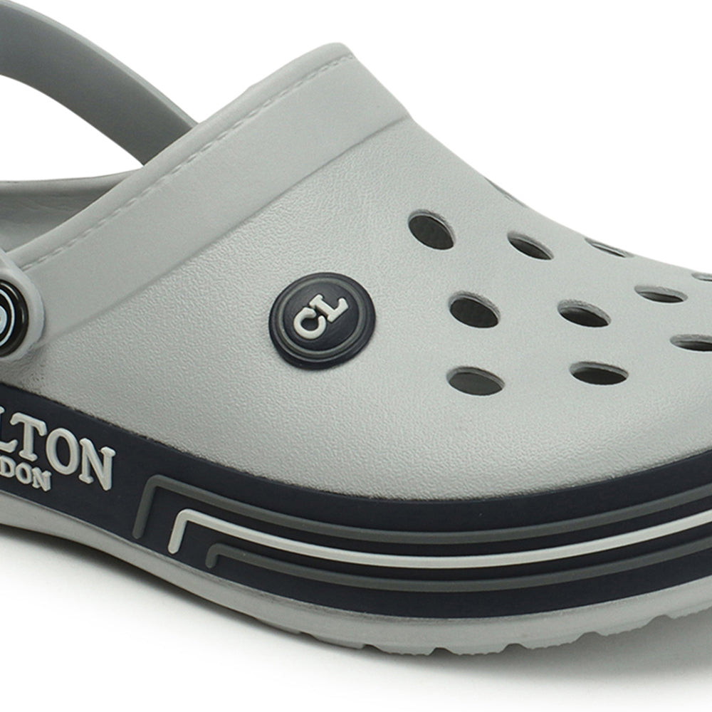 Men Sporty Striped Slip On Clogs