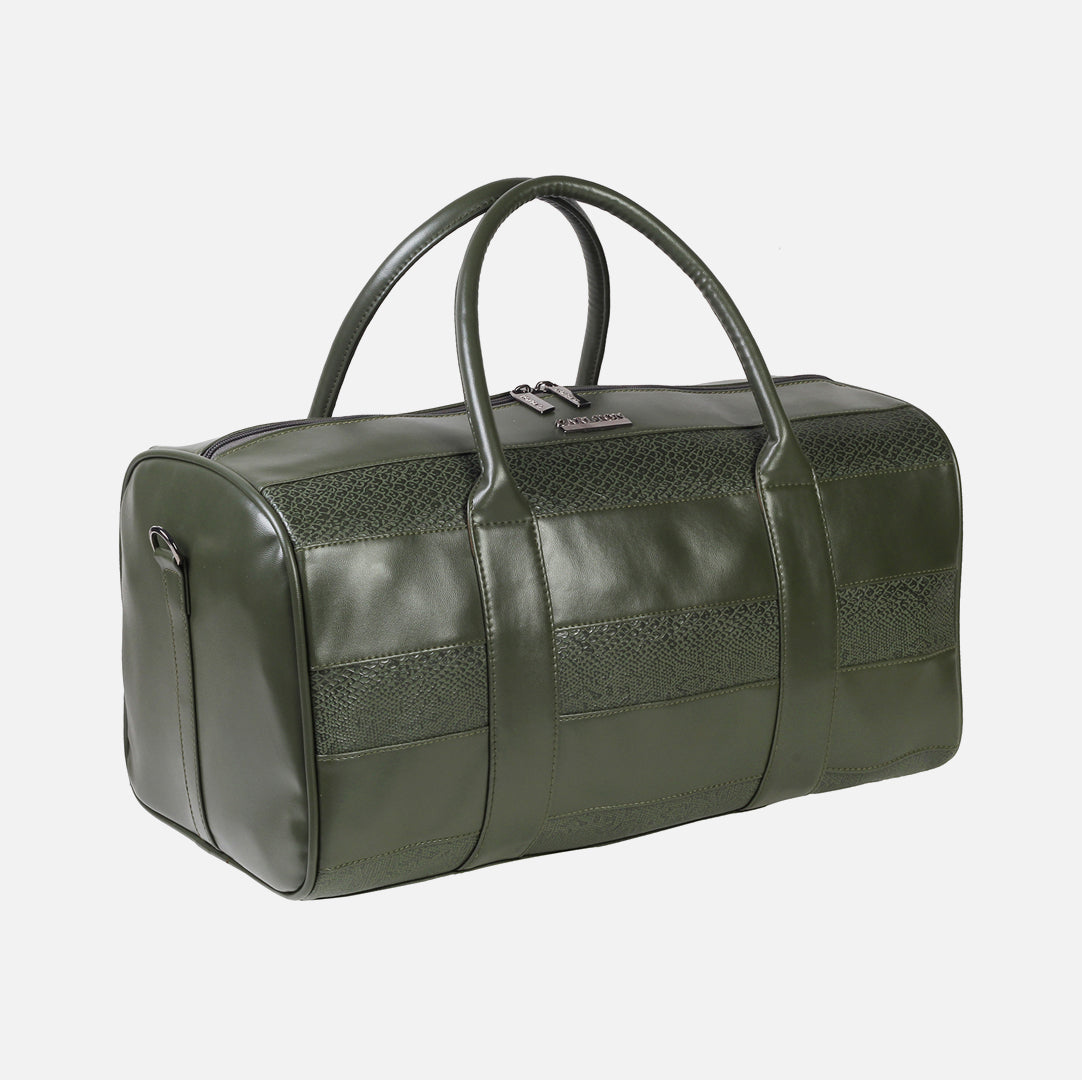 Green leather duffle bag hot sale