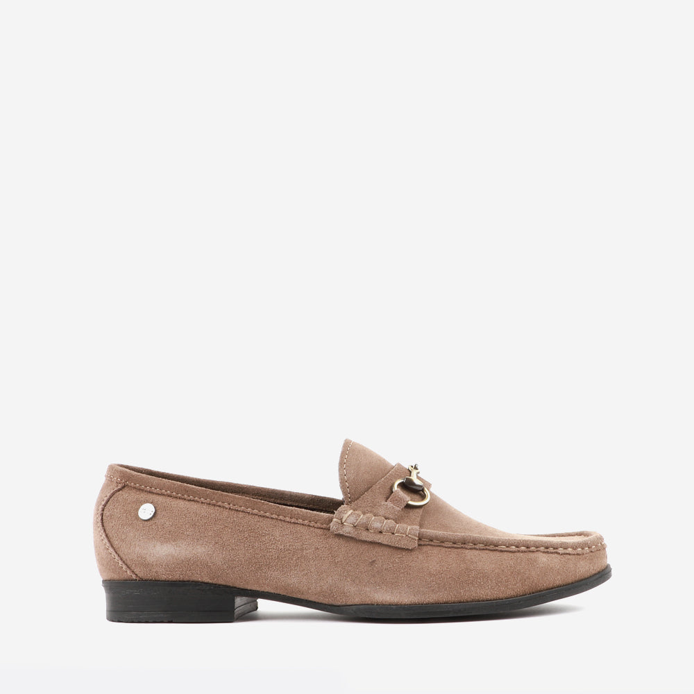 CARLTON LONDON SNAFFLE TRIM DE LEATHER LOAFERS - STONE