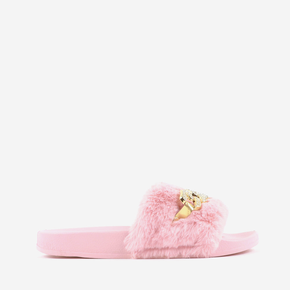 Carlton London slippers in pink colour with soft faux leather. 