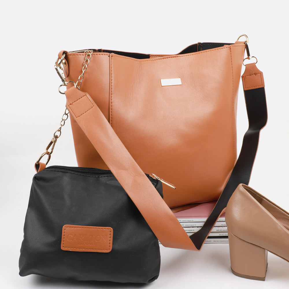 CARLTON LONDON WOMEN QUILTED TOTE HANDBAG