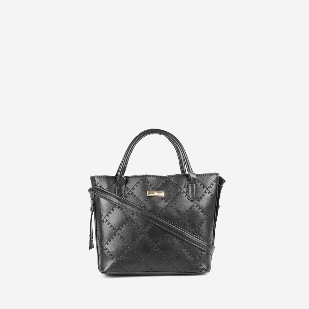 CARLTON LONDON WOMEN QUILTED TOTE HANDBAG