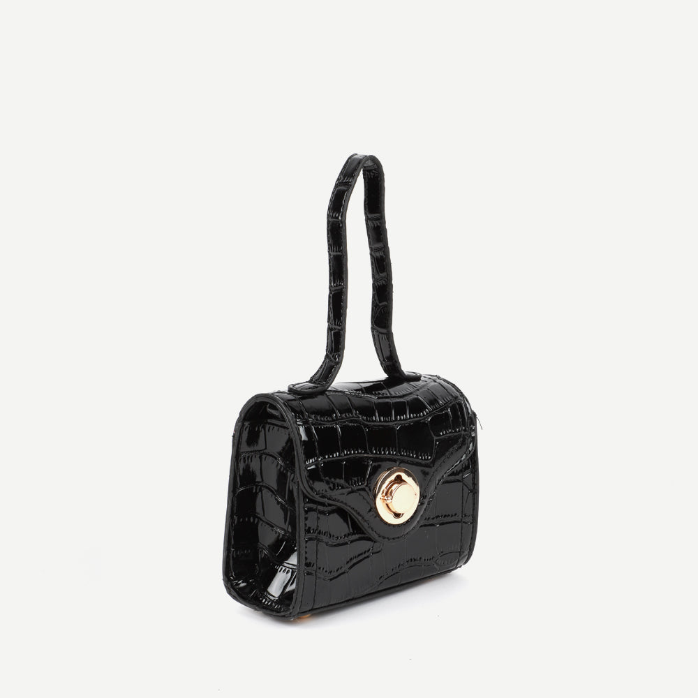 CARLTON LONDON WOMEN CROCO TEXTU HANDBAG