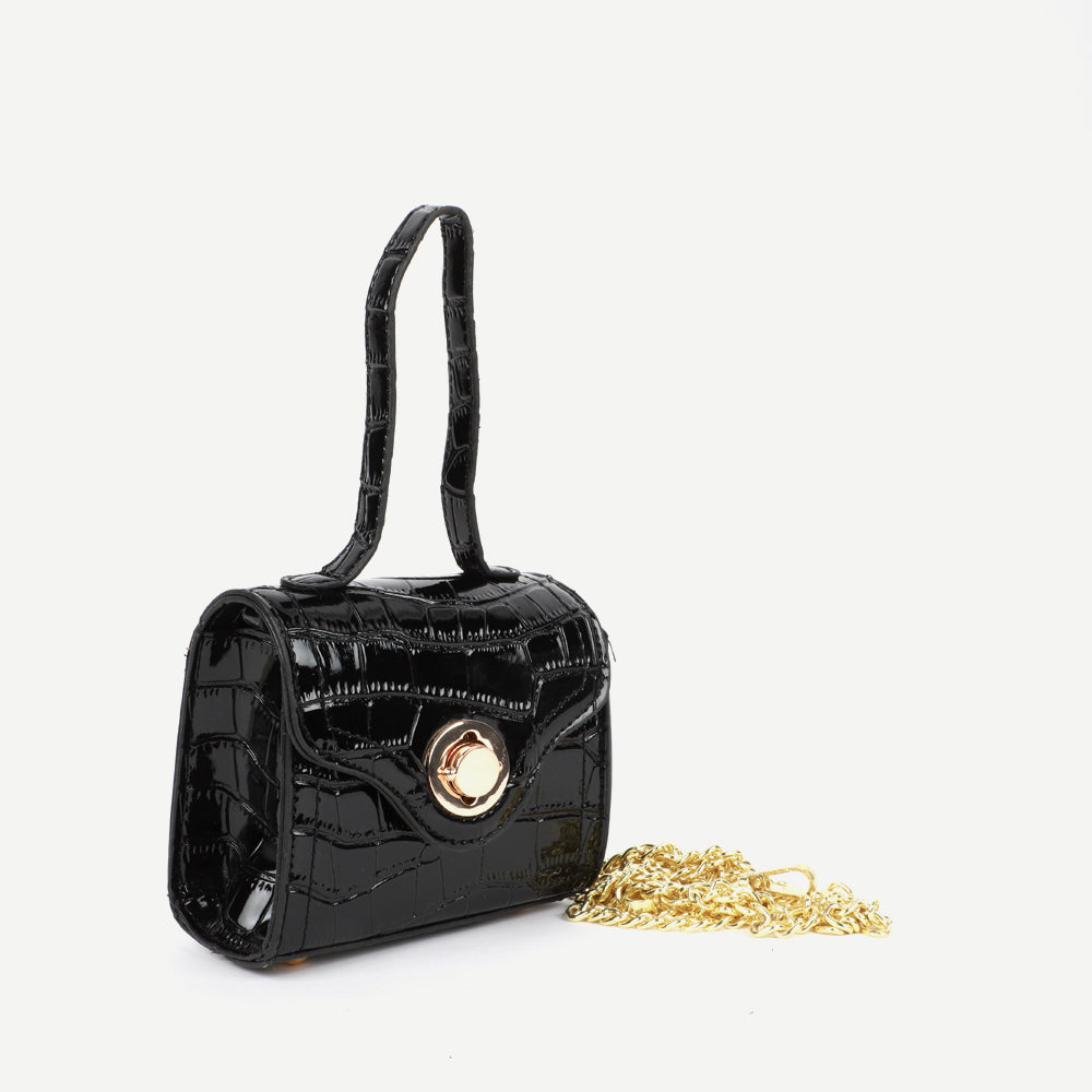 CARLTON LONDON WOMEN CROCO TEXTU HANDBAG