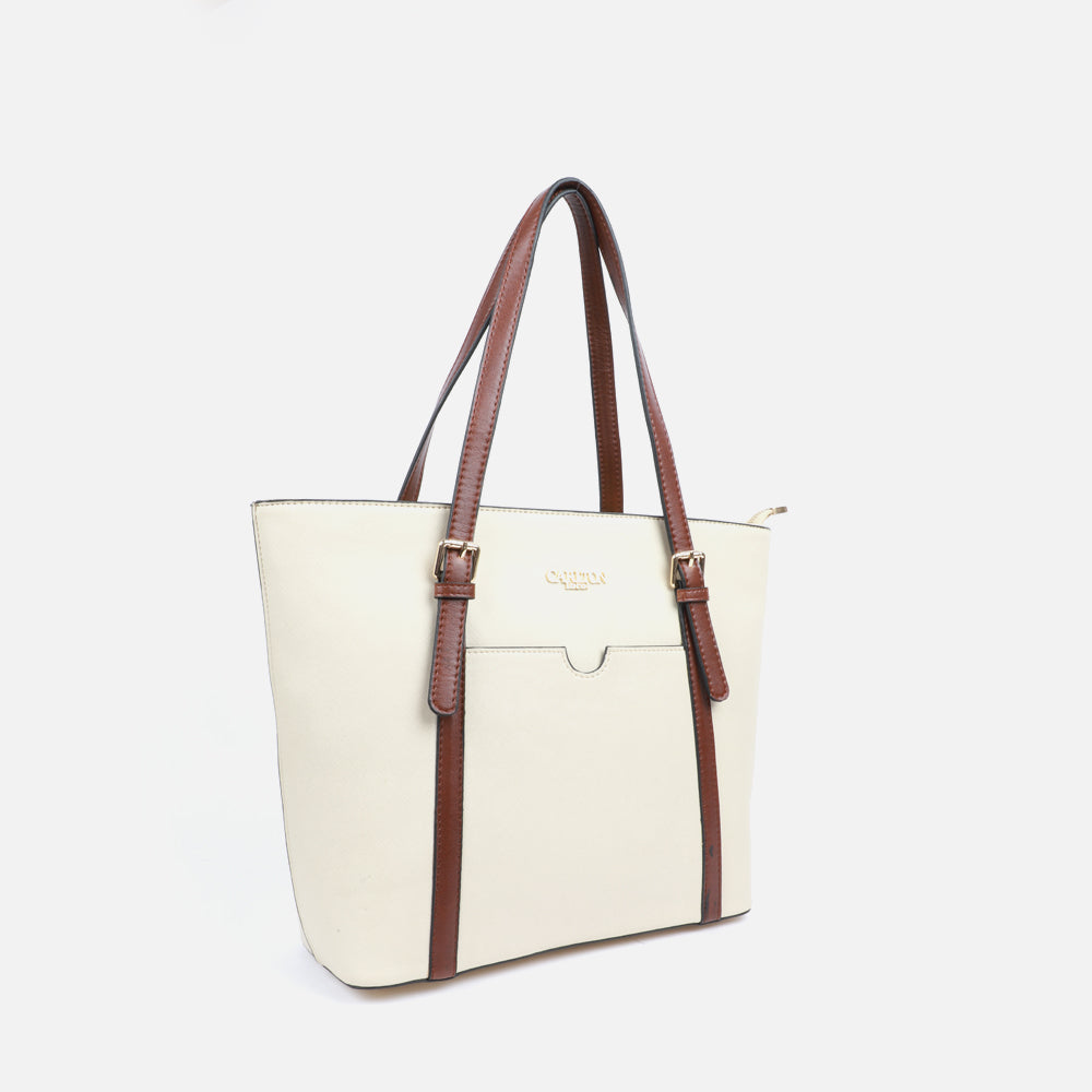 Carlton Vegan Leather Quilted Handbag - Cream – SJW BAGS LONDON