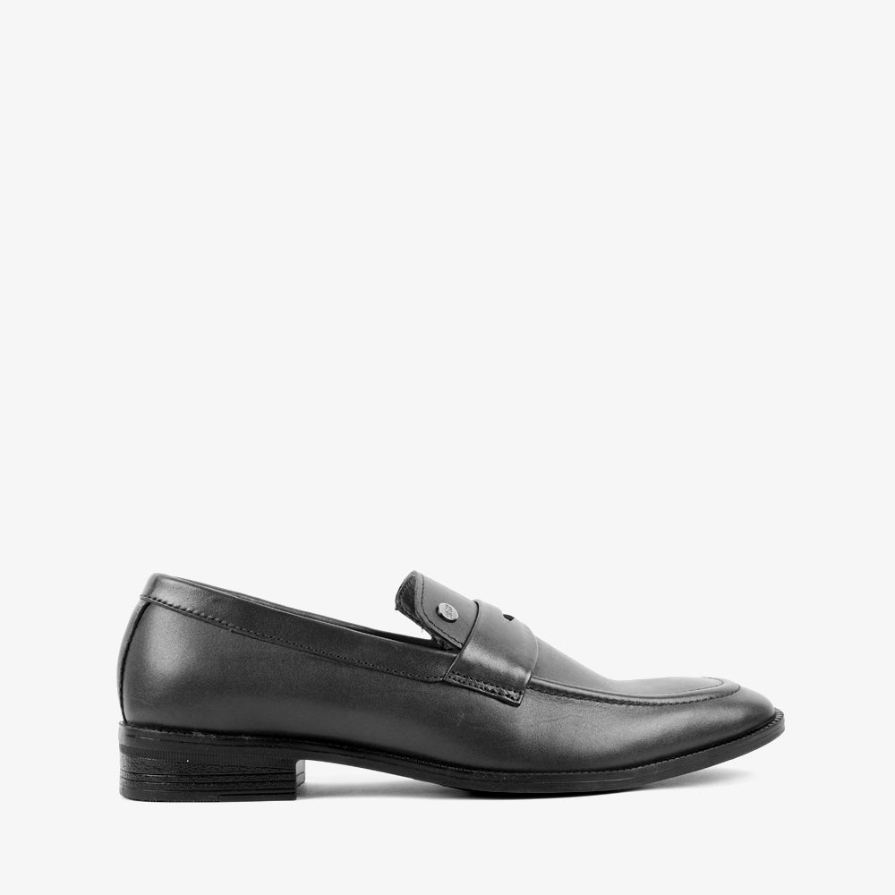 CARLTON LONDON LEATHER FORMAL LOAFER WITH LEATHER TAB