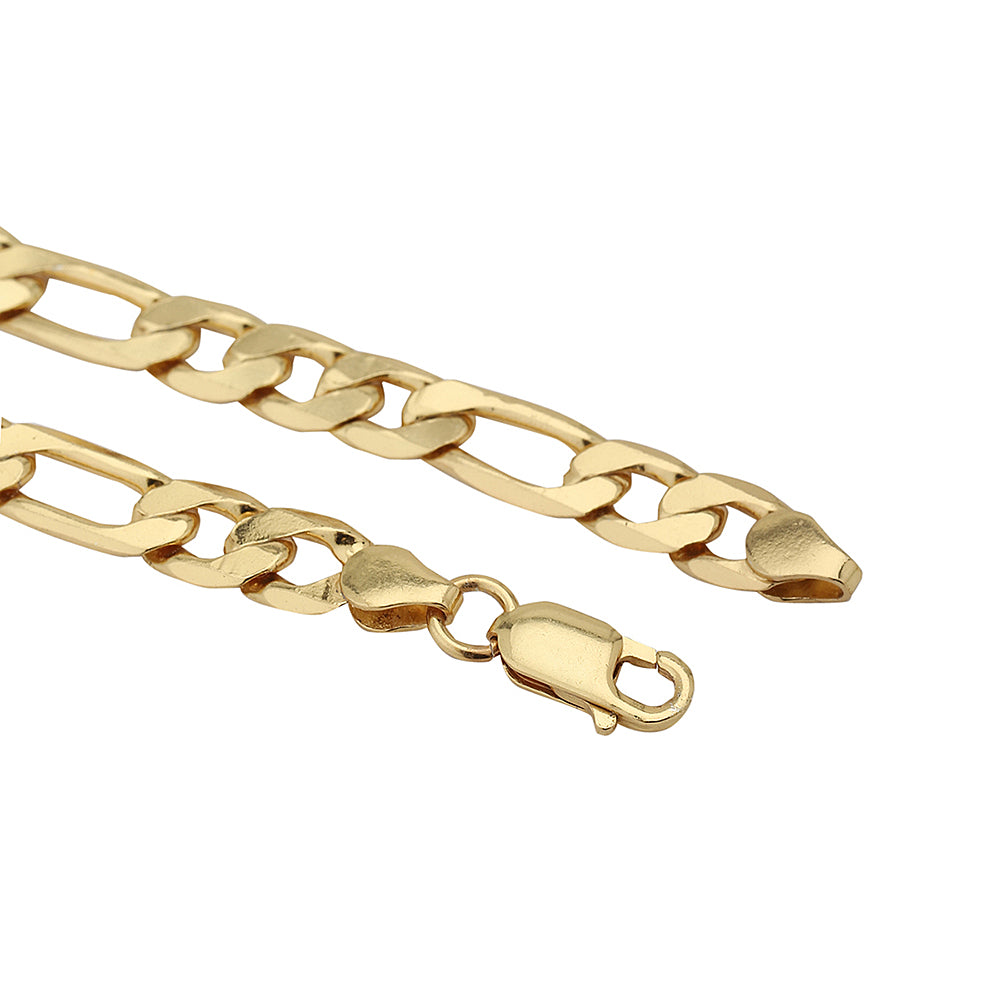 18k gold handmade 10.5mm curb bracelet for men