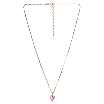 Carlton London-Women 18K Rose Gold-Plated Pendant With Chain &amp; Gift Card