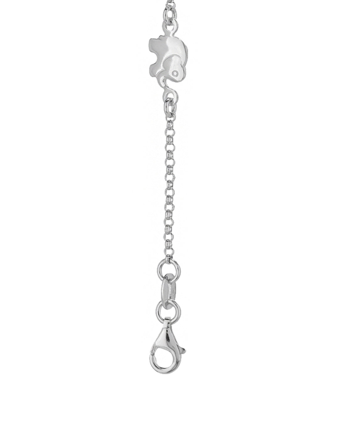 Carlton London 925 Sterling Silver Rhodium Plated Silver Toned Elephant Shape Set Of 2  Anklets For Women
