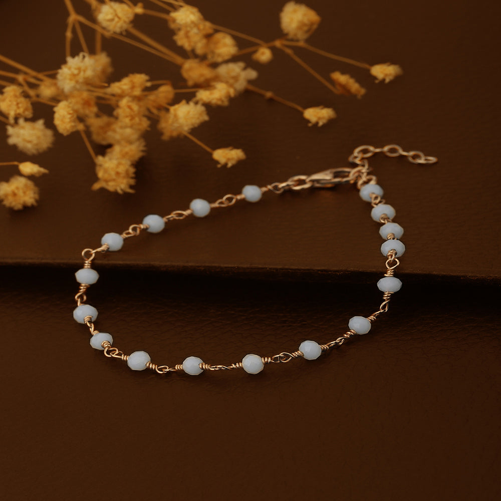 Women Rose Gold-Plated &amp; White Brass Charm Braceletfjb3807