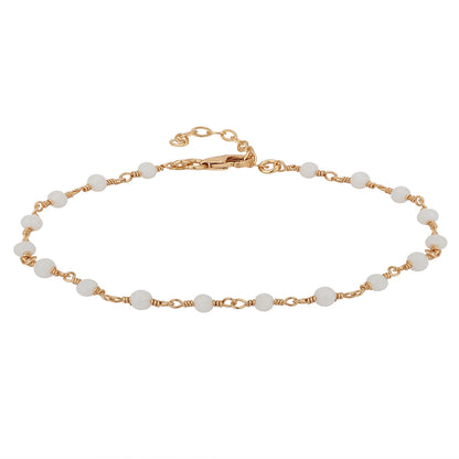 Women Rose Gold-Plated &amp; White Brass Charm Braceletfjb3807