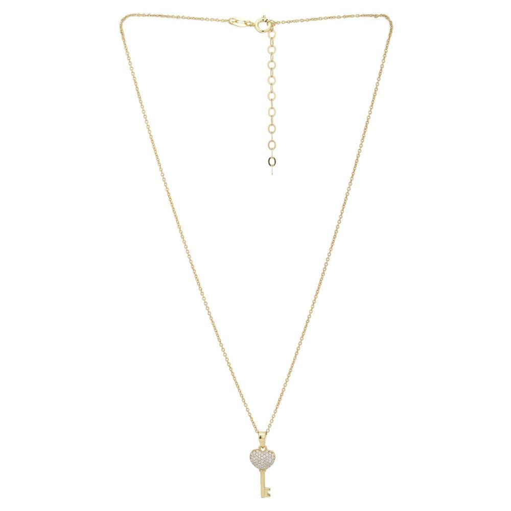 Carlton London-Women 18K Gold-Plated Pendant With Chain With Gift Card