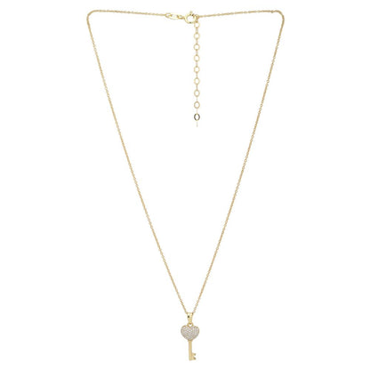 Carlton London-Women 18K Gold-Plated Pendant With Chain With Gift Card