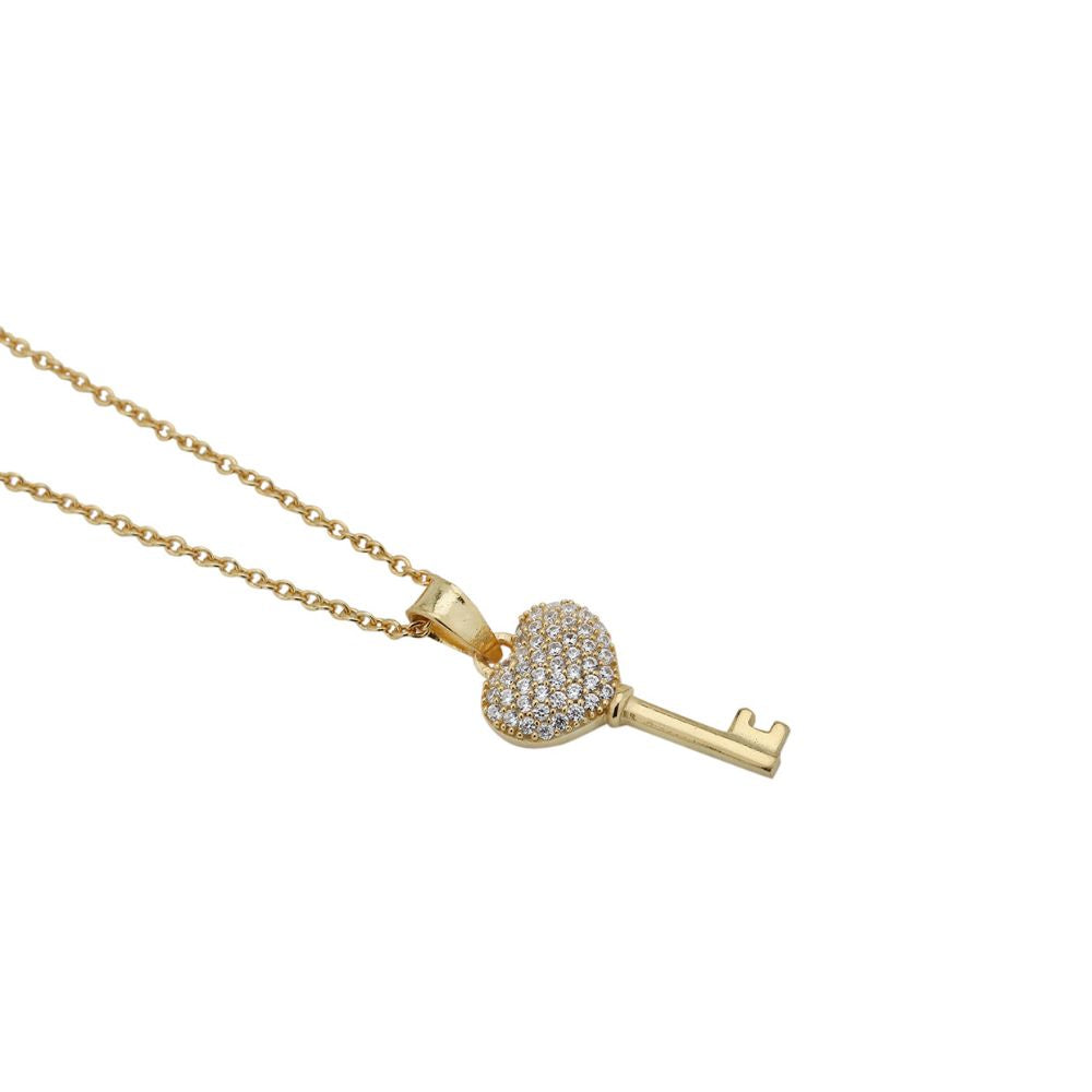 Carlton London-Women 18K Gold-Plated Pendant With Chain With Gift Card