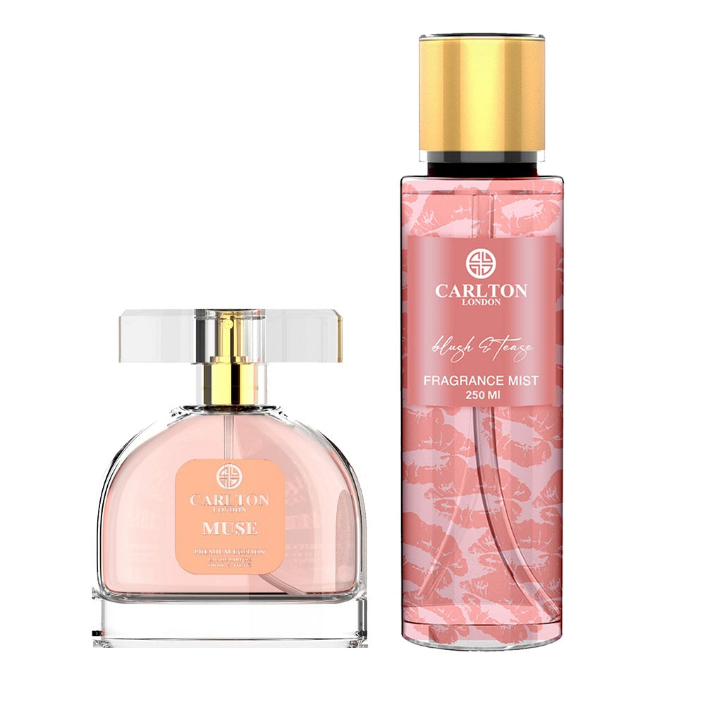 Women Combo Of Muse Perfume 100Ml + Blush &amp; Tease Body Mist 250Ml